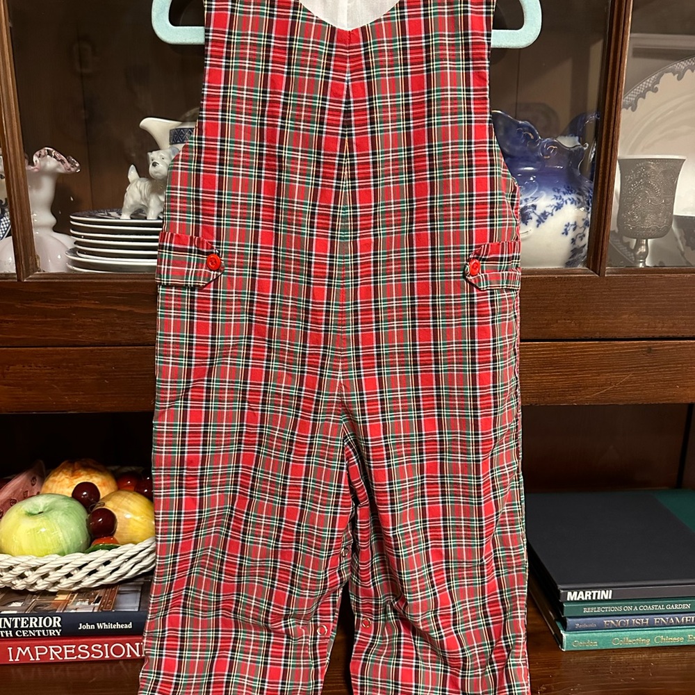 Le Za Me Red Plaid/Tartan Christmas Overalls Jon jons
